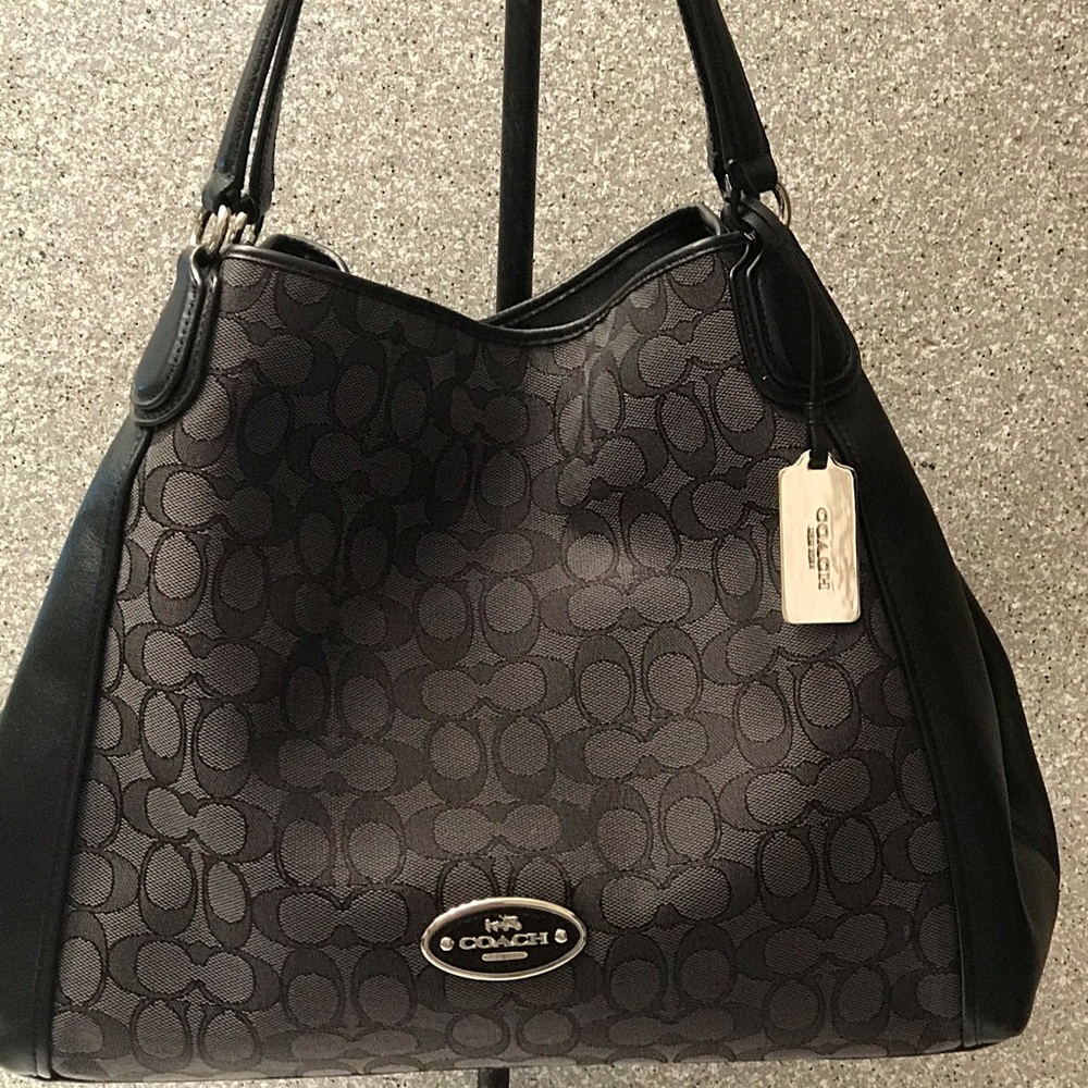 Coach Edie Signature Shoulder Bag Hand Bag